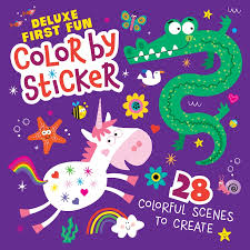 DELUXE FIRST FUN COLOR BY STICKER 28 COLORFUL SCENES