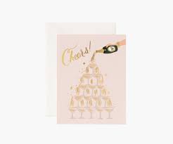 CHAMPAGNE TOWER CHEERS CARD SKU GCM157