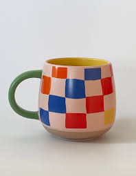 RAINBOW CHECKS CERAMIC MUG