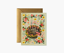 FLORAL CAKE BIRTHDAY CARD SKU GCB090